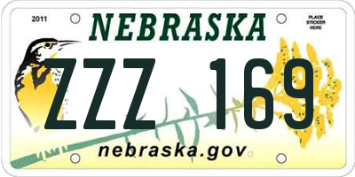 NE license plate ZZZ169
