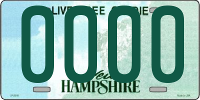 NH license plate 0000