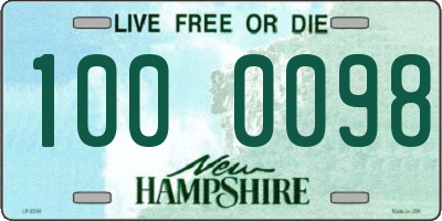 NH license plate 1000098