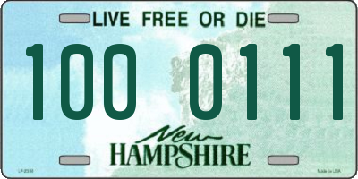 NH license plate 1000111