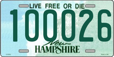 NH license plate 100026