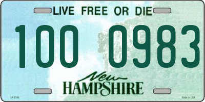 NH license plate 1000983