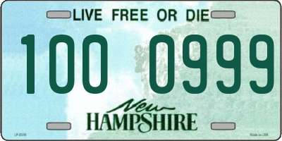 NH license plate 1000999