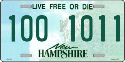 NH license plate 1001011