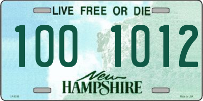 NH license plate 1001012
