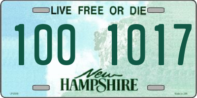 NH license plate 1001017