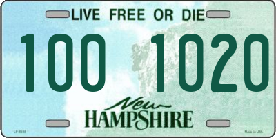 NH license plate 1001020