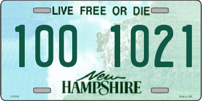 NH license plate 1001021