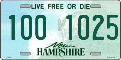 NH license plate 1001025