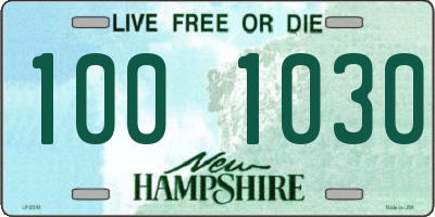 NH license plate 1001030