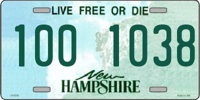 NH license plate 1001038