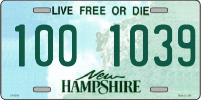 NH license plate 1001039