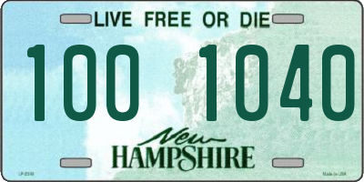 NH license plate 1001040