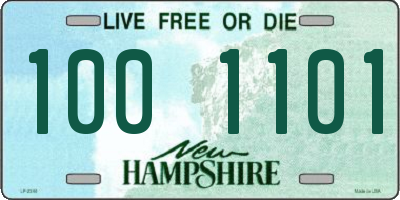 NH license plate 1001101