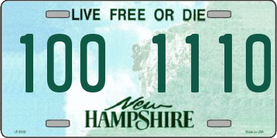 NH license plate 1001110