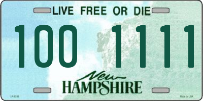 NH license plate 1001111