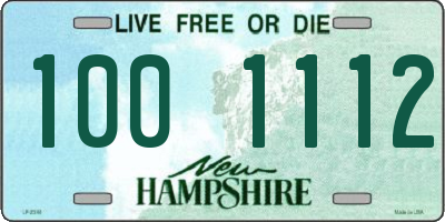 NH license plate 1001112