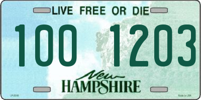 NH license plate 1001203