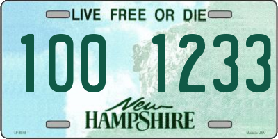 NH license plate 1001233