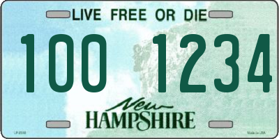 NH license plate 1001234