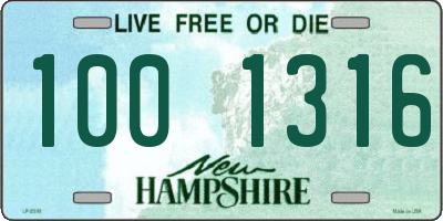 NH license plate 1001316