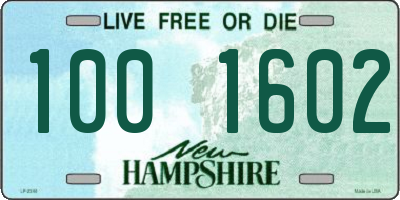 NH license plate 1001602