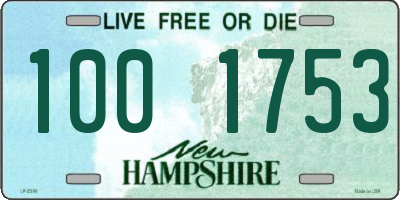 NH license plate 1001753