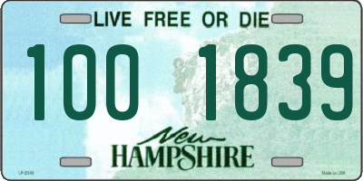 NH license plate 1001839