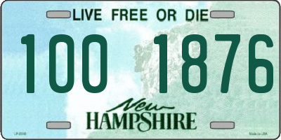 NH license plate 1001876