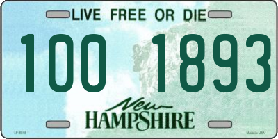 NH license plate 1001893