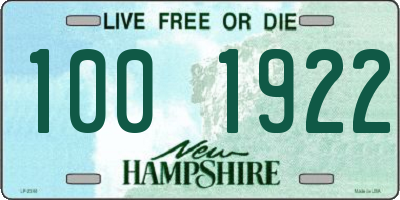 NH license plate 1001922