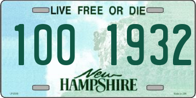 NH license plate 1001932