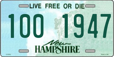 NH license plate 1001947