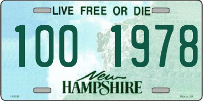 NH license plate 1001978