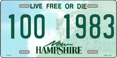 NH license plate 1001983