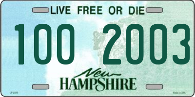 NH license plate 1002003