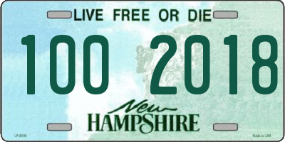 NH license plate 1002018