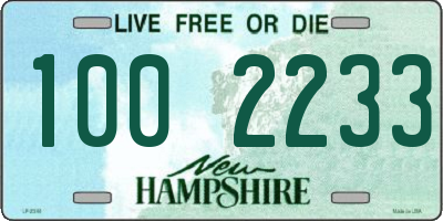 NH license plate 1002233