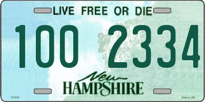 NH license plate 1002334