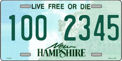 NH license plate 1002345