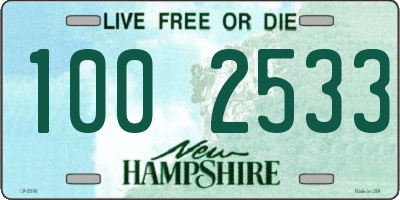 NH license plate 1002533