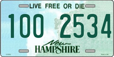 NH license plate 1002534
