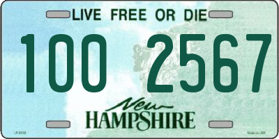 NH license plate 1002567