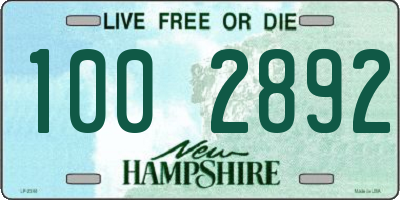 NH license plate 1002892