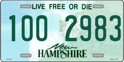 NH license plate 1002983