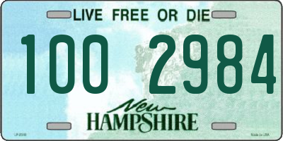 NH license plate 1002984