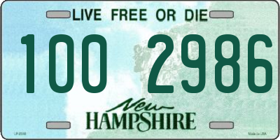 NH license plate 1002986