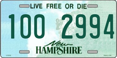 NH license plate 1002994