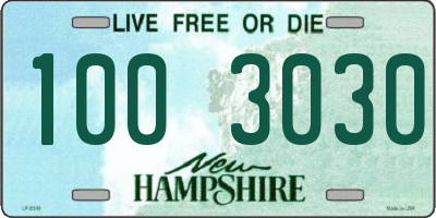 NH license plate 1003030