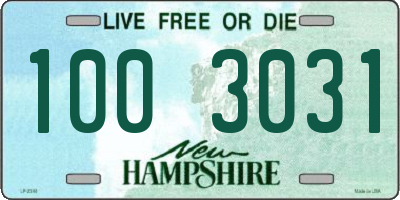 NH license plate 1003031